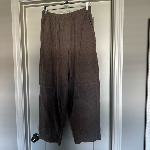 Aerie Seams Right Barrel Sweatpant medium tall heathered taupe SOLD OUT - Picture 5 of 10